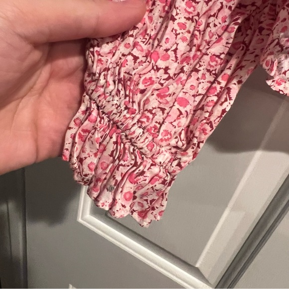 LoveShackFancy Pink Floral Erica Top Ruffle Button Down Shirt - Picture 5 of 8